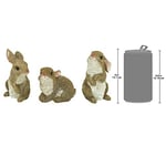 Design Toscano QM92008 The Bunny Den Rabbits İç/Dış Mekan Bahçe Hayvan Heykelleri, 9,5 cm Genişliğinde, 10,5 cm Derinliğinde, Tam Renkli Kaplama
