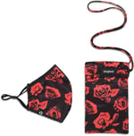 Desigual Üniseks Yetişkin Mask_Roses El Kerchief, Siyah, Tek Beden, Siyah, Tek Beden