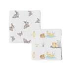 DEUX LAPINS% 100 Pamuk 2'li Müslin Bebek Örtüsü Iconıque Lapin & Ördek Desen 100x100 Cm 2PACK0120