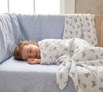 DEUX LAPINS% 100 Pamuk 2'li Müslin Bebek Örtüsü Iconıque Lapin & Ördek Desen 100x100 Cm 2PACK0120