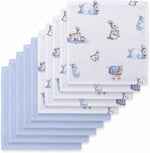 DEUX LAPINS% 100 Pamuk Bébé Lapin & Endless Blue 10`lu Müslin Bebek Ağız Bezi Paketi CLOTHMP2018-B