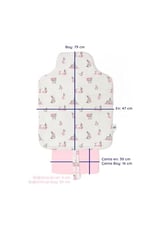 DEUX LAPINS% 100 Pamuk Çantalı Pratik Katlanabilir Alt Değiştirme Matı - Bébé Lapin Rose PAD1019