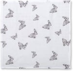 DEUX LAPINS% 100 Pamuk Müslin Bebek omuz Bezi 5’li Iconique Lapin - Gri Tavşan Desenli CLOTHMP3501