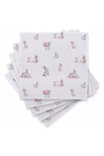 DEUX LAPINS% 100 Pamuk Müslin bebek Omuz Bezi – 5’li Bébé Lapin rose CLOTHMP3519