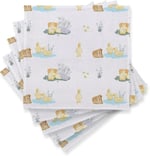 DEUX LAPINS% 100 Pamuk Müslin Bebek Omuz Bezi 5’li Petits Caneton - Yavru Ördek Desen CLOTHMP3517-P