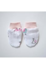 DEUX LAPINS% 100 Pamuk Müslin Eldiven – Bébé Lapin Rose YNDGELDVN-1019