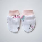 DEUX LAPINS% 100 Pamuk Müslin Eldiven – Bébé Lapin Rose YNDGELDVN-1019