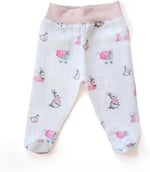 DEUX LAPINS% 100 Pamuk Müslin Patikli Alt 3’lü Set – Bébé Lapin Rose YNDGNALT-1018