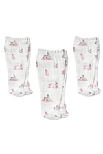 DEUX LAPINS% 100 Pamuk Müslin Patikli Alt 3’lü Set – Bébé Lapin Rose YNDGNALT-1018