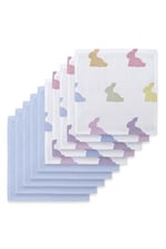 DEUX LAPINS% 100 Pamuk Rainbow Lapin & Endless Blue 10`lu Müslin Ağız Bezi Paketi CLOTHMP2017-B