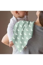 DEUX LAPINS%100 Pamuk Müslin Bebek Omuz Bezi 5li - Mono Lapin Matcha Green OMZBEZ-05L-000MHG