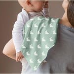 DEUX LAPINS%100 Pamuk Müslin Bebek Omuz Bezi 5li - Mono Lapin Matcha Green OMZBEZ-05L-000MHG