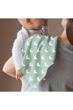 DEUX LAPINS%100 Pamuk Müslin Bebek Omuz Bezi 5li - Mono Lapin Matcha Green OMZBEZ-05L-000MHG
