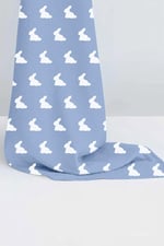 DEUX LAPINS%100 Pamuk Müslin Bebek Örtüsü - Mono Lapin Royal Blue 100X100 cm MUSLIN-RAL-100100
