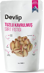 Devlip Pembe Himalaya Tuzlu Kavrulmuş Siirt Fıstığı, 1 KG, Kilitli (Aç-Kapa) Ambalaj, Vegan,%100 Çıtlak