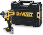 Dewalt DCF887NT Akülü Darbeli Tornavida (18 volt, 205 NM Tork, 1/4 inç Altıgen Soket, Fırçasız, LED Diyot, Aksesuarlar ve TSTAK kutusu dahil, pil ve şarj cihazı olmadan) Siyah/Sarı