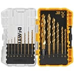 DEWALT DW1354 14 parçalı titanyum matkap ucu seti, gümüş,