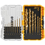 DEWALT DW1354 14 parçalı titanyum matkap ucu seti, gümüş,