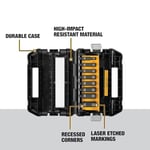 DEWALT DW22838 Darbe Anahtarı Seti, 3/8 İnç, 10 Parça, SAE