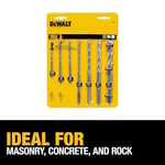 Dewalt dw5207 7 parçalı birinci sınıf perküsyon taş matkap ucu seti