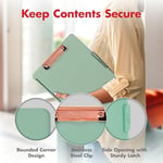 Dexas Slimcase 2 sıkıştırma tahtası, yan açıklık, 31,8 x 24,1 cm, deniz köpüğü yeşili, pembe altın klipsli