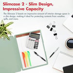 Dexas Slimcase 2 sıkıştırma tahtası, yan açıklık, 31,8 x 24,1 cm, deniz köpüğü yeşili, pembe altın klipsli