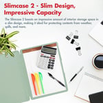 Dexas Slimcase 2 sıkıştırma tahtası, yan açıklık, 31,8 x 24,1 cm, deniz köpüğü yeşili, pembe altın klipsli