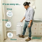 Diaper Dekor EKO Classic Bebek Bezi Kovası, Beyaz | SADECE Çevre Dostu Bebek Bezi Kovası%70 Geri Dönüştürülmüş Malzemelerden Yapılmıştır | Eller Serbest: Adım Bırakma - Tamamlandı | Uygun Maliyetli
