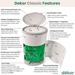 Diaper Dekor EKO Classic Bebek Bezi Kovası, Beyaz | SADECE Çevre Dostu Bebek Bezi Kovası%70 Geri Dönüştürülmüş Malzemelerden Yapılmıştır | Eller Serbest: Adım Bırakma - Tamamlandı | Uygun Maliyetli