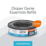Diaper Genie Essentials Yuvarlak Yedek 8'li Paket | 2560'a Kadar Yenidoğan Bezi Tutar | Kokusuz Sürekli Film İçerir | Bebek Bezi Genie Komple ve İfade Kovaları ile Uyumlu