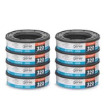 Diaper Genie Essentials Yuvarlak Yedek 8'li Paket | 2560'a Kadar Yenidoğan Bezi Tutar | Kokusuz Sürekli Film İçerir | Bebek Bezi Genie Komple ve İfade Kovaları ile Uyumlu