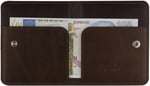 Diga Çıtçıtlı Kartlık Gerçek Deri 8 Kartlık Bölmeli Kartvizit Para Bölmeli Kadın Erkek Cüzdan 10x8.5x1.5 cm Koyu Kahverengi