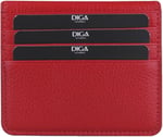 Diga Çıtçıtlı Kartlık Gerçek Deri 8 Kartlık Bölmeli Kartvizit Para Bölmeli Kadın Erkek Cüzdan 10x8.5x1.5 cm Kırmızı