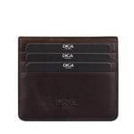 Diga Çıtçıtlı Kartlık Gerçek Deri 8 Kartlık Bölmeli Kartvizit Para Bölmeli Kadın Erkek Cüzdan 10x8.5x1.5 cm Koyu Kahverengi