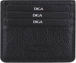 Diga Çıtçıtlı Kartlık Gerçek Deri 8 Kartlık Bölmeli Kartvizit Para Bölmeli Kadın Erkek Cüzdan 10x8.5x1.5 cm Siyah