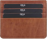 Diga Çıtçıtlı Kartlık Gerçek Deri 8 Kartlık Bölmeli Kartvizit Para Bölmeli Kadın Erkek Cüzdan 10x8.5x1.5 cm Taba