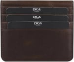 Diga Çıtçıtlı Kartlık Gerçek Deri 8 Kartlık Bölmeli Kartvizit Para Bölmeli Kadın Erkek Cüzdan 10x8.5x1.5 cm Koyu Kahverengi