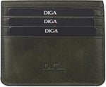 Diga Çıtçıtlı Kartlık Gerçek Deri 8 Kartlık Bölmeli Kartvizit Para Bölmeli Kadın Erkek Cüzdan 10x8.5x1.5 cm Yeşil