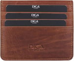 Diga Çıtçıtlı Kartlık Gerçek Deri 8 Kartlık Bölmeli Kartvizit Para Bölmeli Kadın Erkek Cüzdan 10x8.5x1.5 cm Taba