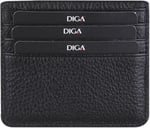 Diga Çıtçıtlı Kartlık Gerçek Deri 8 Kartlık Bölmeli Kartvizit Para Bölmeli Kadın Erkek Cüzdan 10x8.5x1.5 cm Siyah