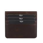 Diga Çıtçıtlı Kartlık Gerçek Deri 8 Kartlık Bölmeli Kartvizit Para Bölmeli Kadın Erkek Cüzdan 10x8.5x1.5 cm Koyu Kahverengi