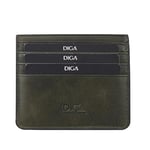 Diga Çıtçıtlı Kartlık Gerçek Deri 8 Kartlık Bölmeli Kartvizit Para Bölmeli Kadın Erkek Cüzdan 10x8.5x1.5 cm Yeşil