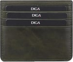 Diga Çıtçıtlı Kartlık Gerçek Deri 8 Kartlık Bölmeli Kartvizit Para Bölmeli Kadın Erkek Cüzdan 10x8.5x1.5 cm Yeşil