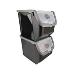 Digithome Coral 2'li Soğan Patates Saklama Kabı 12 Litre - Gri