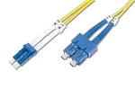 Digitus LWL Patchkabel LC/SC 09/125ÂΜM Singelmode çift yönlü Halojensiz, ölçüm Sarı 2 m - Seçenekler: OS2 - LC/SC, OS2 - SC/SC, LC/LC, 2m, 3m, 1m