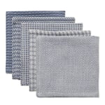 DII Everyday Kitchen Collection Karışık Bulaşık Bezi Seti, 12x12, Taş Yıkama Mavisi, 5 Adet