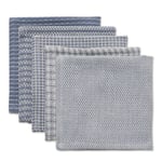 DII Everyday Kitchen Collection Karışık Bulaşık Bezi Seti, 12x12, Taş Yıkama Mavisi, 5 Adet