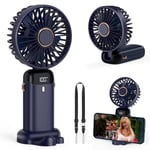 Dijital Göstergeli Mini Vantilatör, Şarjlı Masaüstü Vantilatör, Taşınabilir 12000 Rpm El Fanı, Ergonoik Tasarım, Kademeli ve Sessiz Çalışma, Soğutucu Mini El Fanı, El Tipi ve Masaüstü Kullanım