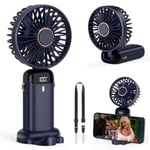 Dijital Göstergeli Mini Vantilatör, Şarjlı Masaüstü Vantilatör, Taşınabilir 12000 Rpm El Fanı, Ergonoik Tasarım, Kademeli ve Sessiz Çalışma, Soğutucu Mini El Fanı, El Tipi ve Masaüstü Kullanım