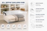 Dikdörtgen Şeffaf Plastik Erzak Saklama Kabı, Kapaklı, İstiflenebilir Depolama Kutusu (1 Adet, Şeffaf, 20 L)